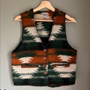 Vintage Cheyenne Button down Wool Vest